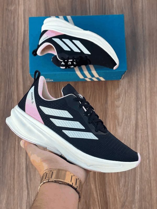 ADIDAS DURAMO SL - PRETO/ROSÉ/BRANCO