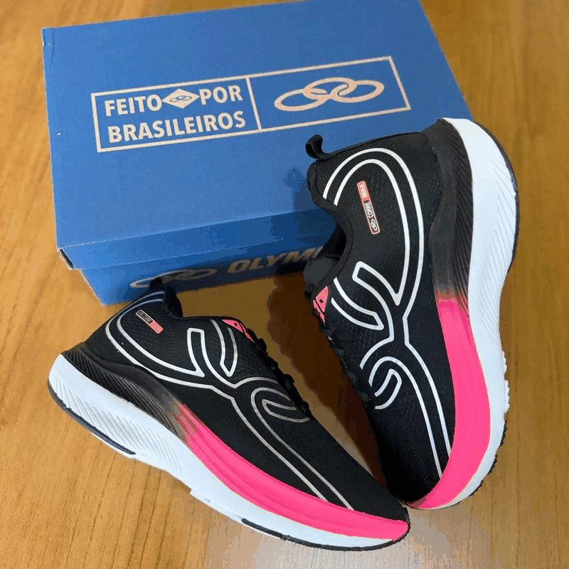 TENIS OLYMPIKUS CORRE - PRETO/ROSA/B