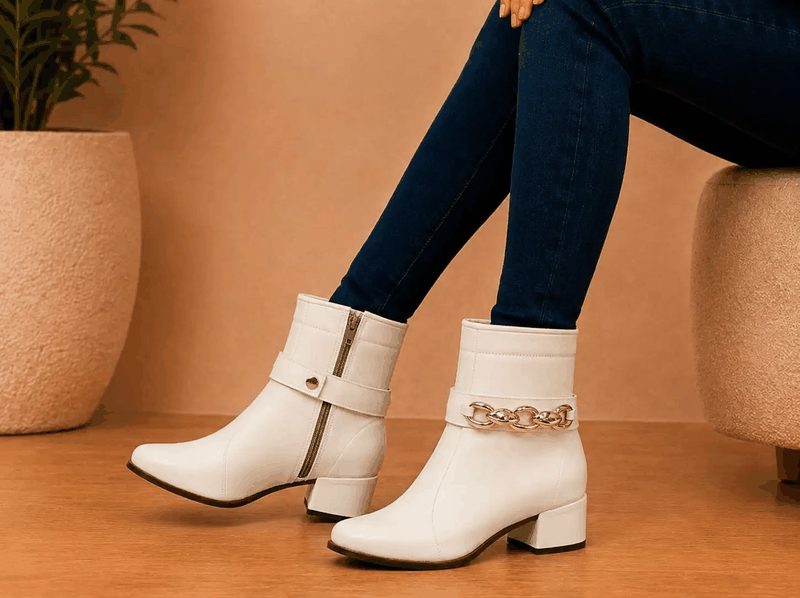 BOTA CANO CURTO CORRENTE - BRANCO