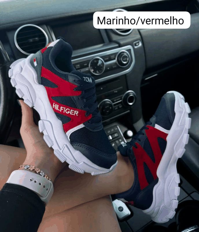 TENIS TOMMY HILFIGER - MARINHO/VERMELHO