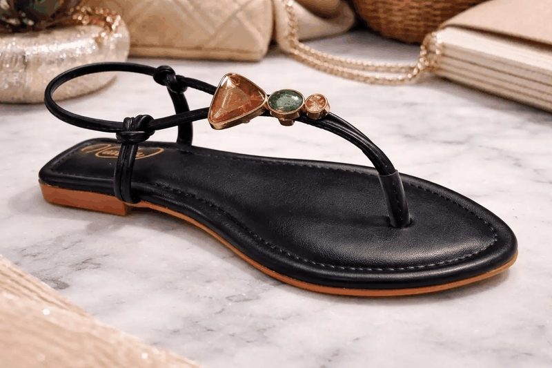 SANDALIA RASTEIRINHA NATALIA STRASS - PRETO