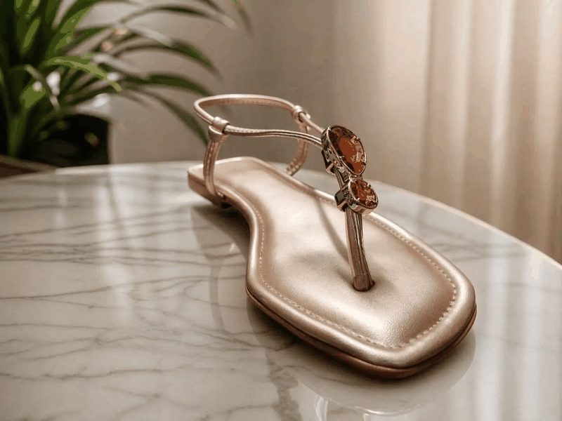 SANDALIA RASTEIRINHA NATALIA STRASS - OURO