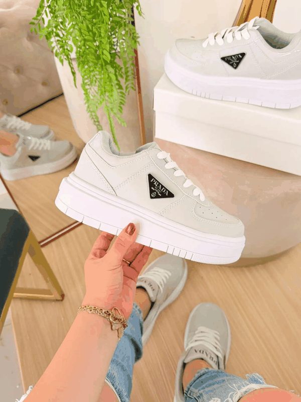 PRADA PLATAFORMA - CINZA/BRANCO