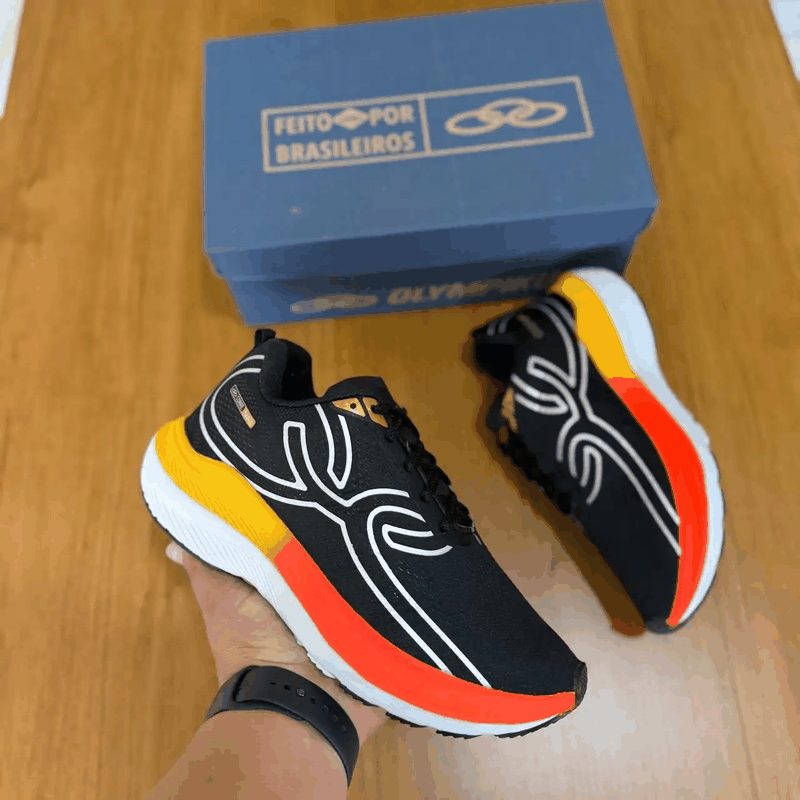 OLYMPIKUS CORRE - PTO/AMARELO/LARANJA