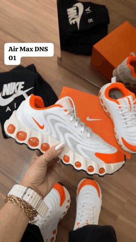 AIR MAX DNS - BRANCO/LARANJA