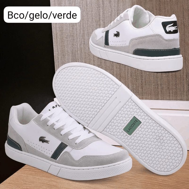 TENIS LACOSTE 902 - BRANCO/GELO/VERDE