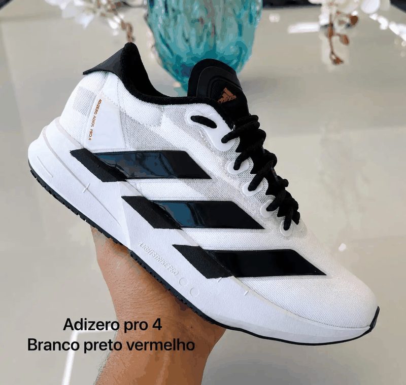 ADIZERO PRO 4 - BRANCO/PRETO