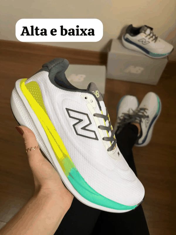 NEW BALANCE INFINION - BCO/VERDE/LIMÃO