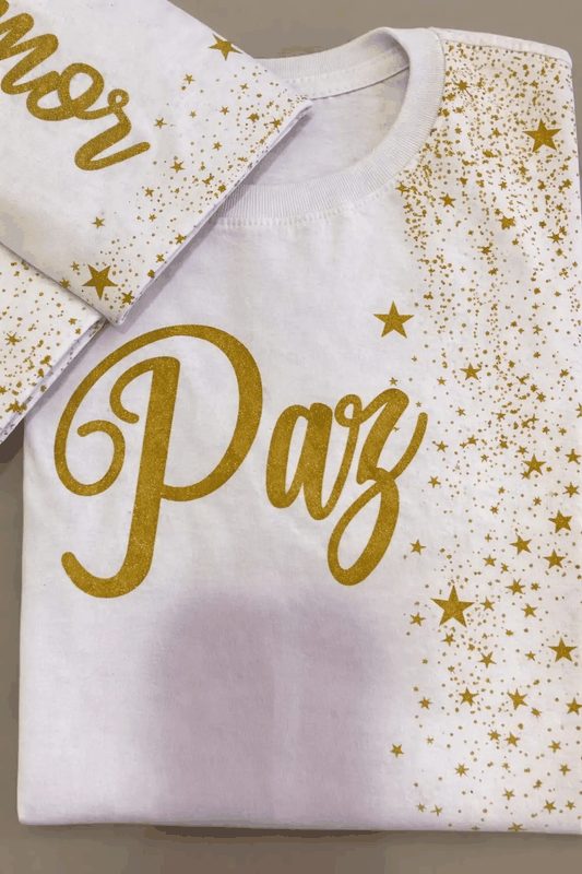 CAMISA FEMININA PALAVRAS - PAZ