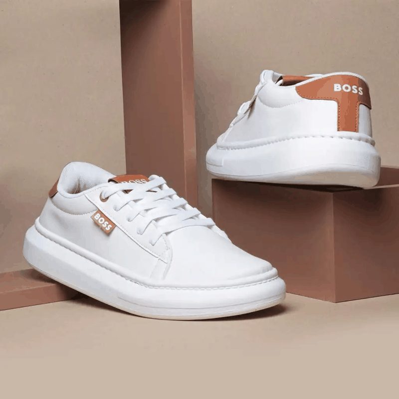 HUGO BOSS COURINO - BRANCO/CARAMELO