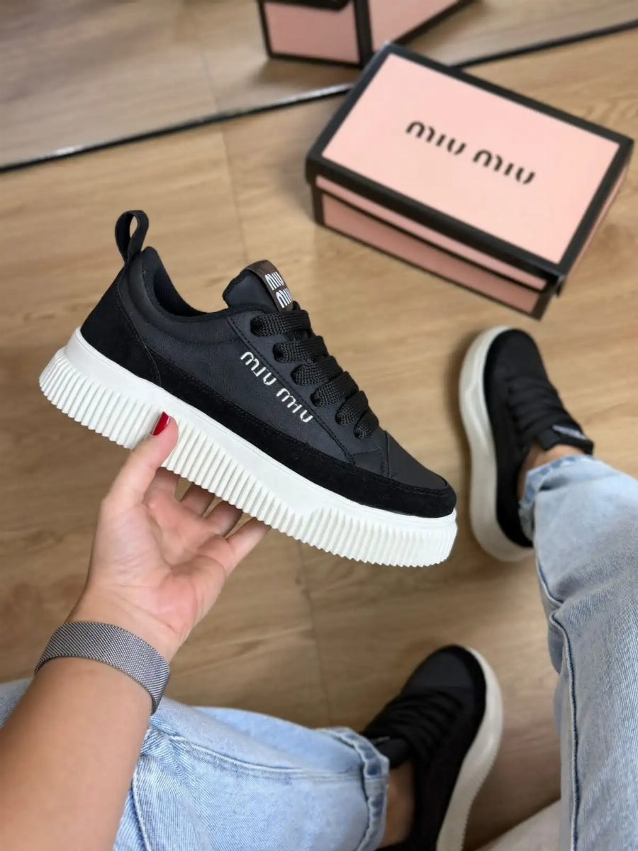 TÊNIS MIU MIU - PTO/PTO/BCO