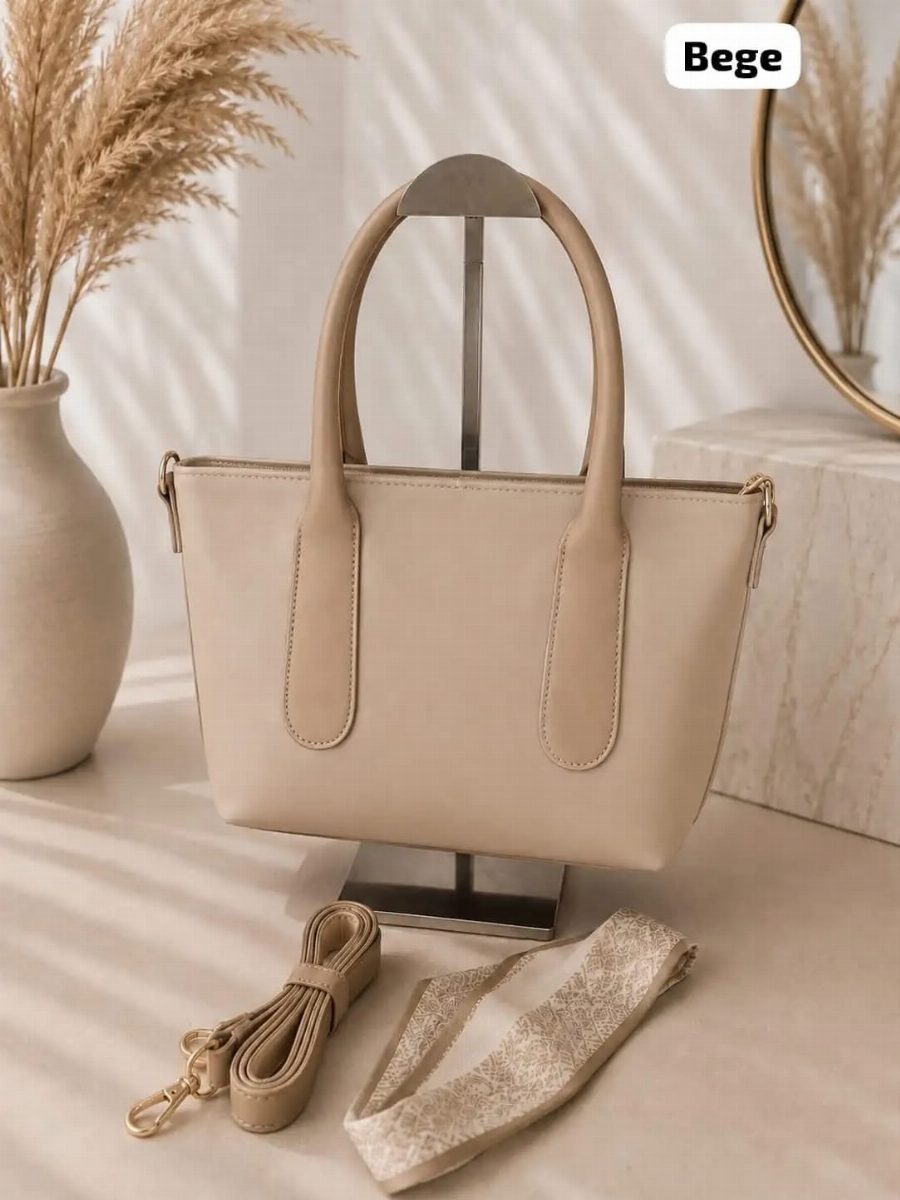 BOLSA FEMININA + ALÇA - BEGE