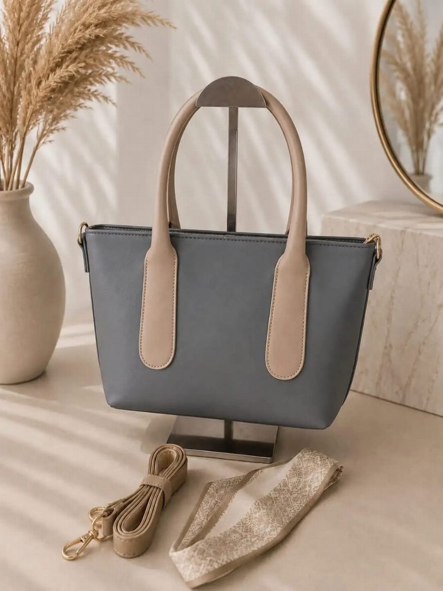 BOLSA FEMININA + ALÇA - CINZA