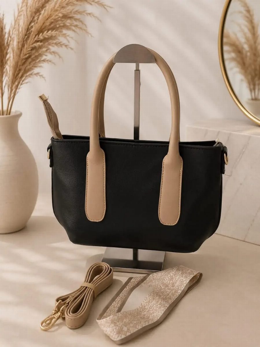 BOLSA FEMININA + ALÇA - PRETA