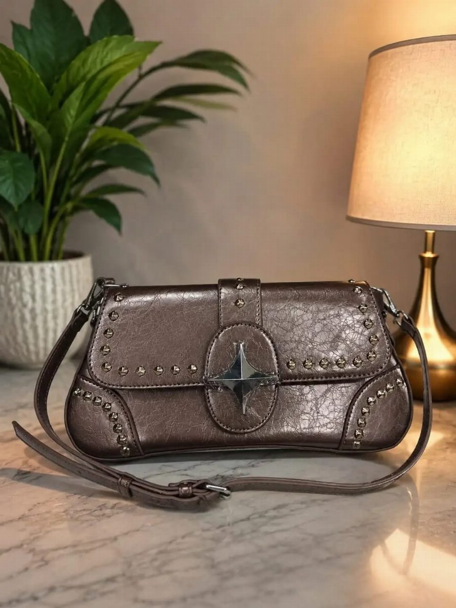 BOLSA FEMININA COURO - GUNMETAL