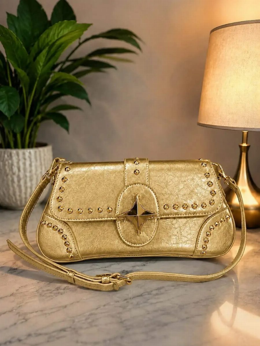BOLSA FEMININA COURO - OURO