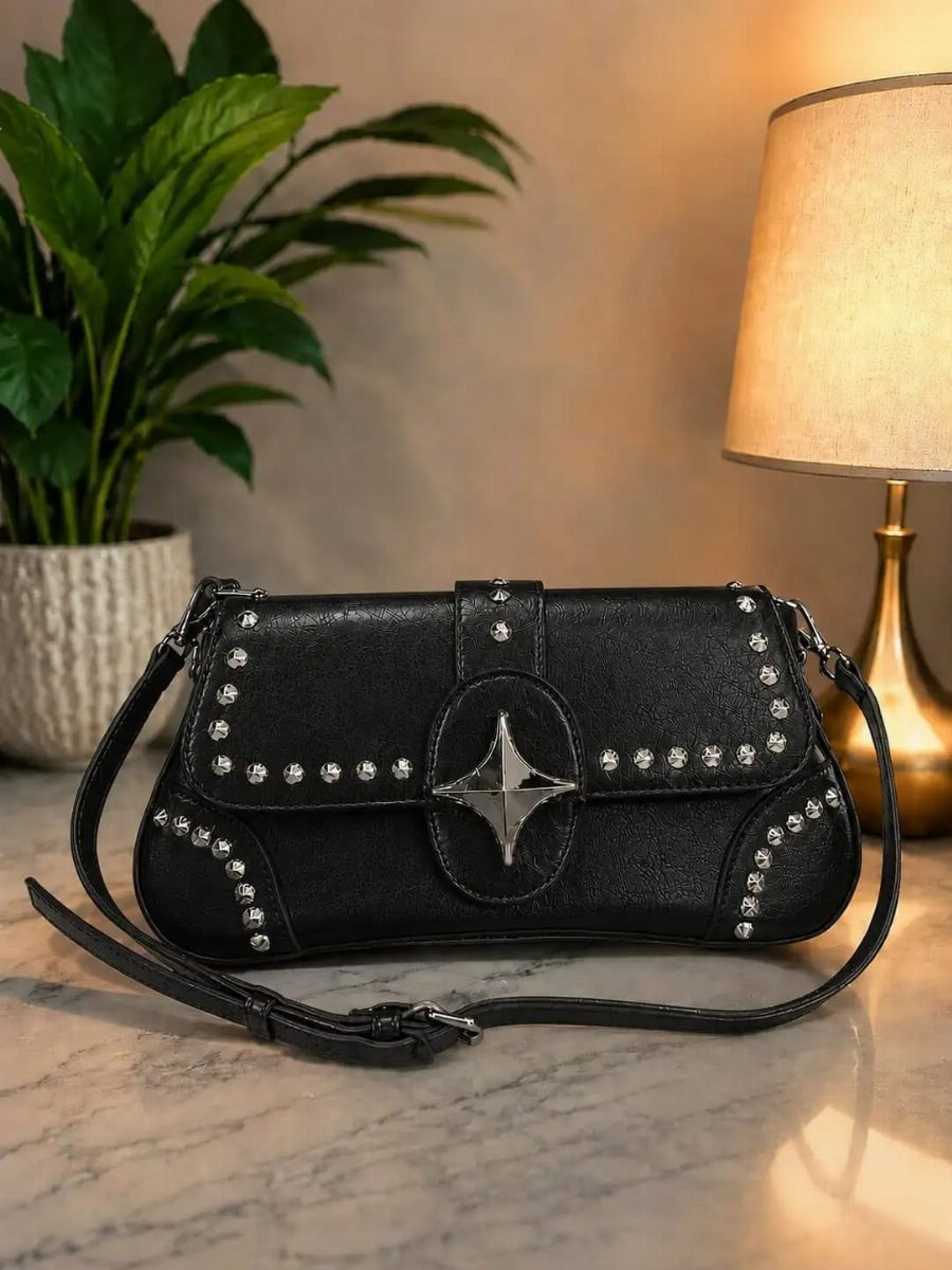 BOLSA FEMININA COURO - PRETA