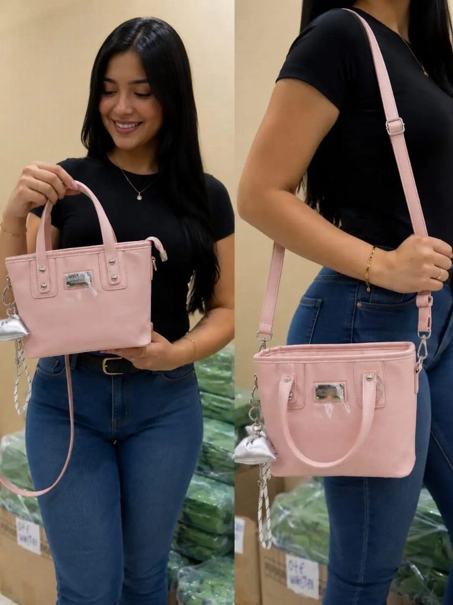 BOLSA FEMININA + ALÇA - ROSA 01