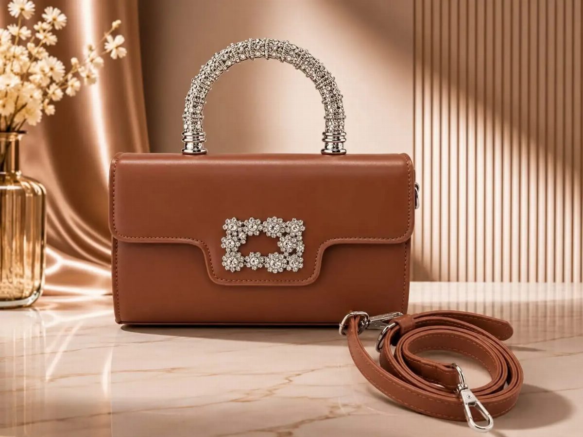 BOLSA FEMININA PEDRINHAS - CARAMELO
