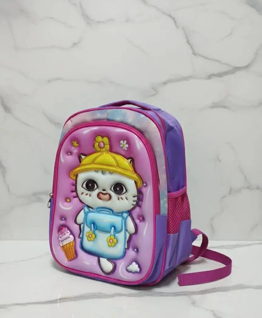 MOCHILA GATINHA - ROSA/ROXO