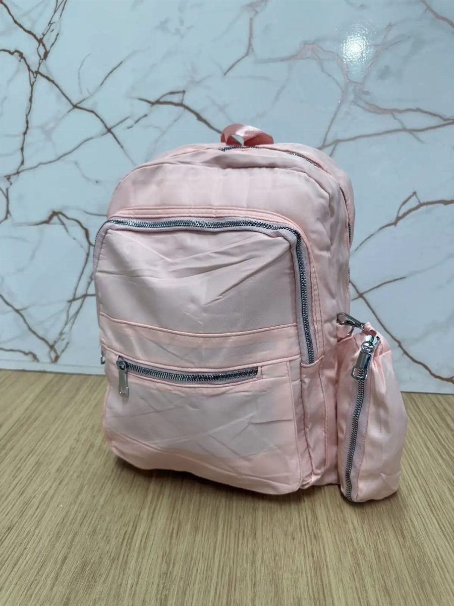 MOCHILA FEMININA + ESTOJO - ROSA