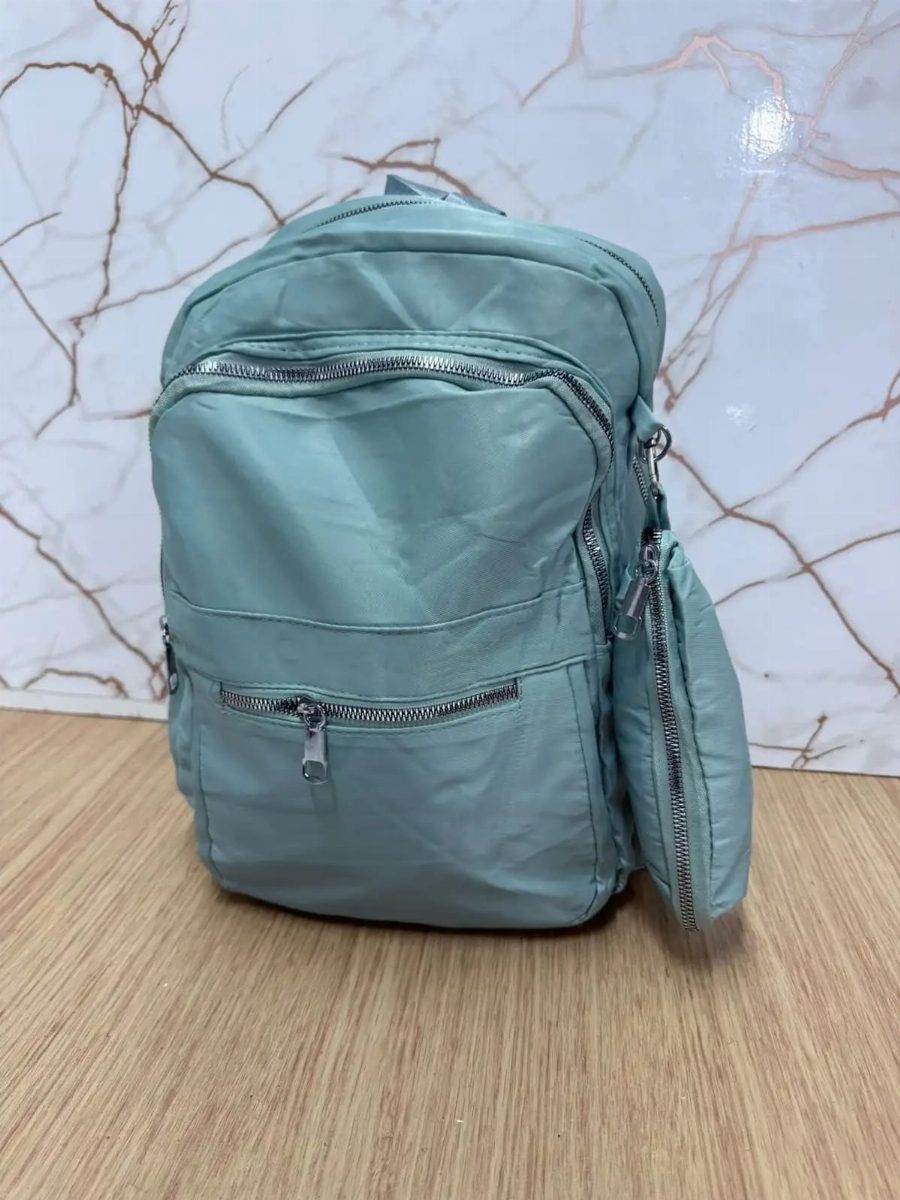 MOCHILA FEMININA + ESTOJO - VERDE ÁGUA