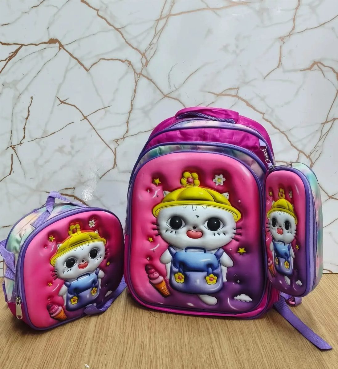 KIT INFANTIL - GATINHA - ROSA/ROXO