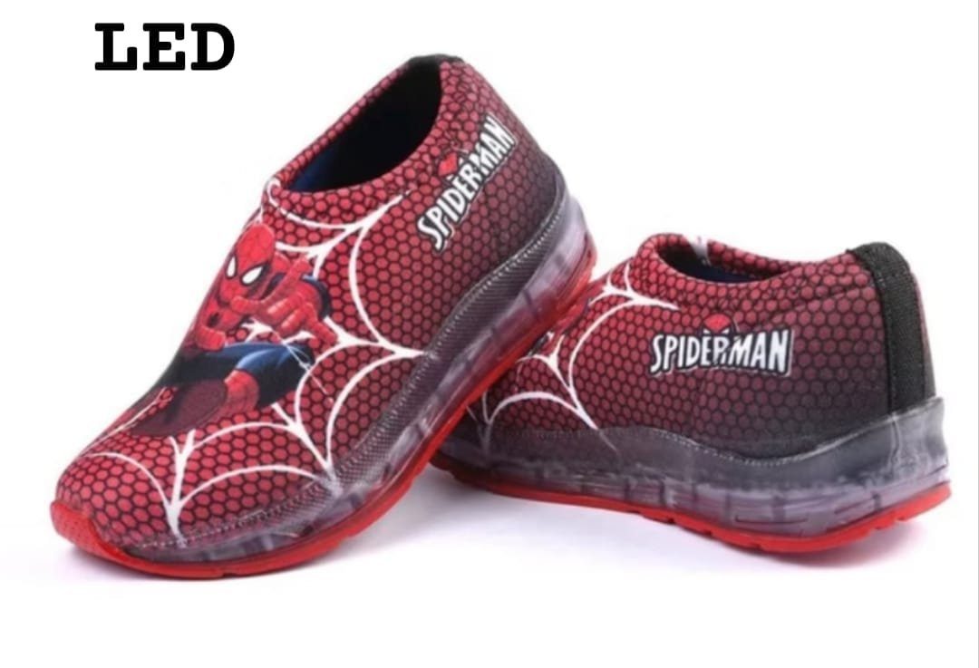 TENIS INFANTIL H/ARANHA LED - VERMELHO/PTO