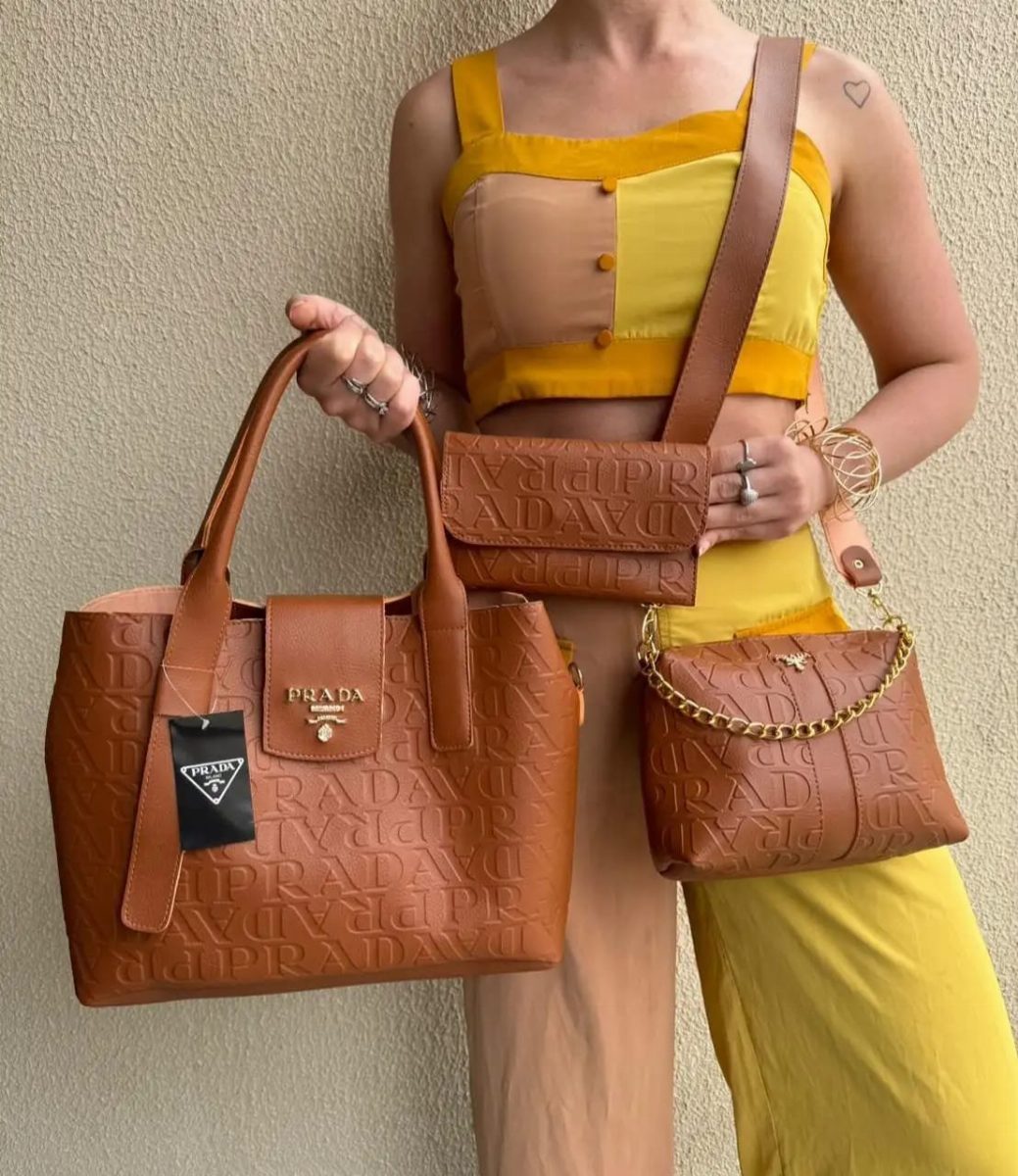 KIT 3 PEÇAS PRADA - CARAMELO
