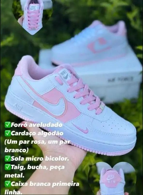 AIR FORCE PREMIUM - BRANCO/ROSA II