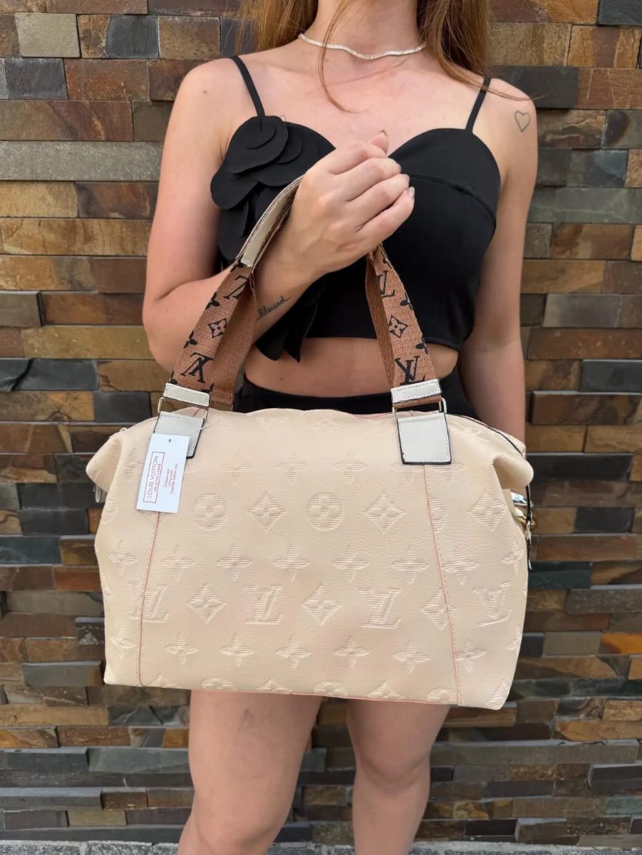 BOLSA BAÚ LV - OFF WHITE