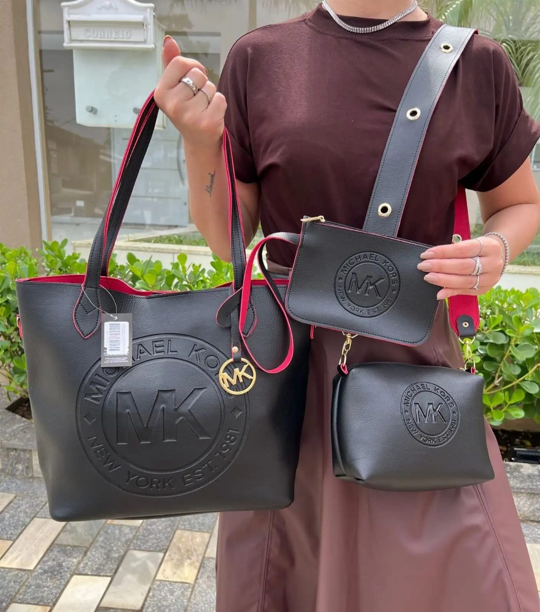 KIT MK 3 PEÇAS - PRETA/VERMELHO