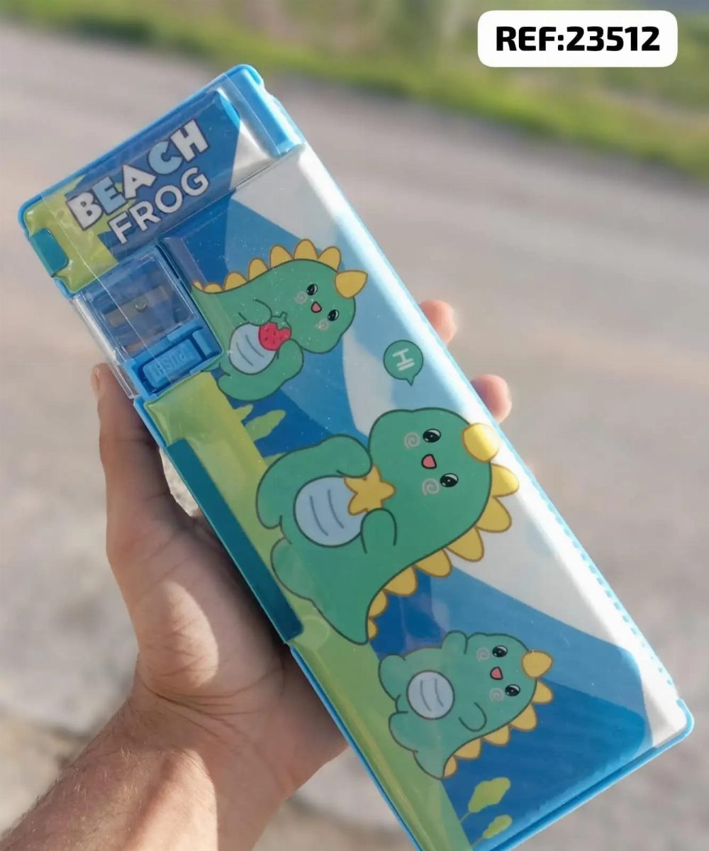 ESTOJO ESCOLAR DINOSSAURO - AZUL/VERDE