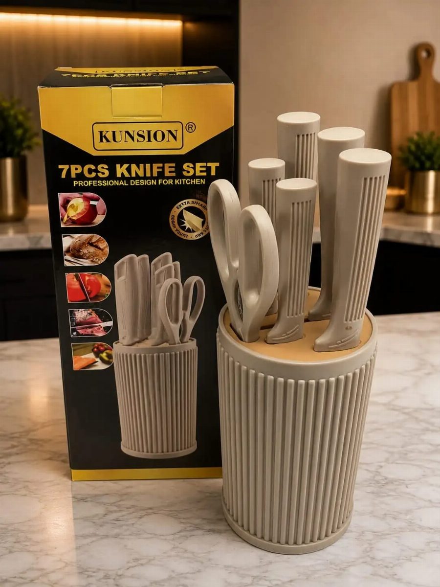 KIT FACA + TESOURA - BEGE