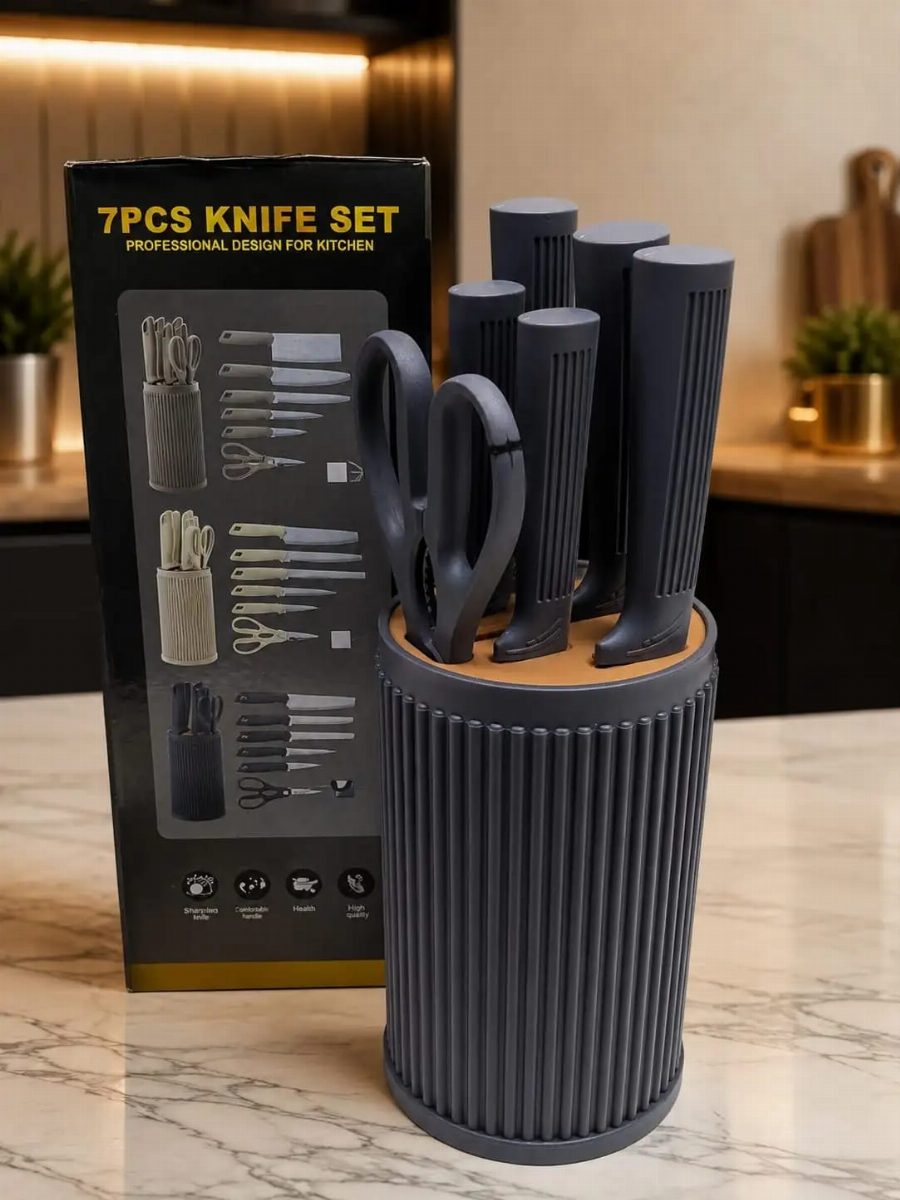 KIT FACA + TESOURA - CINZA