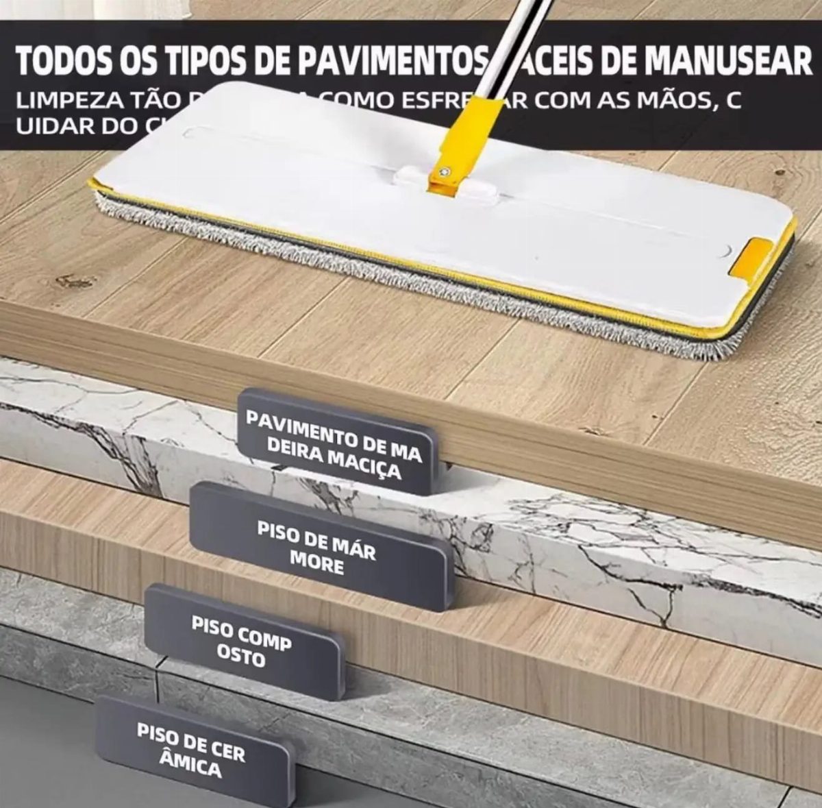 MOP PROFFISONAL AMARELO/CINZA