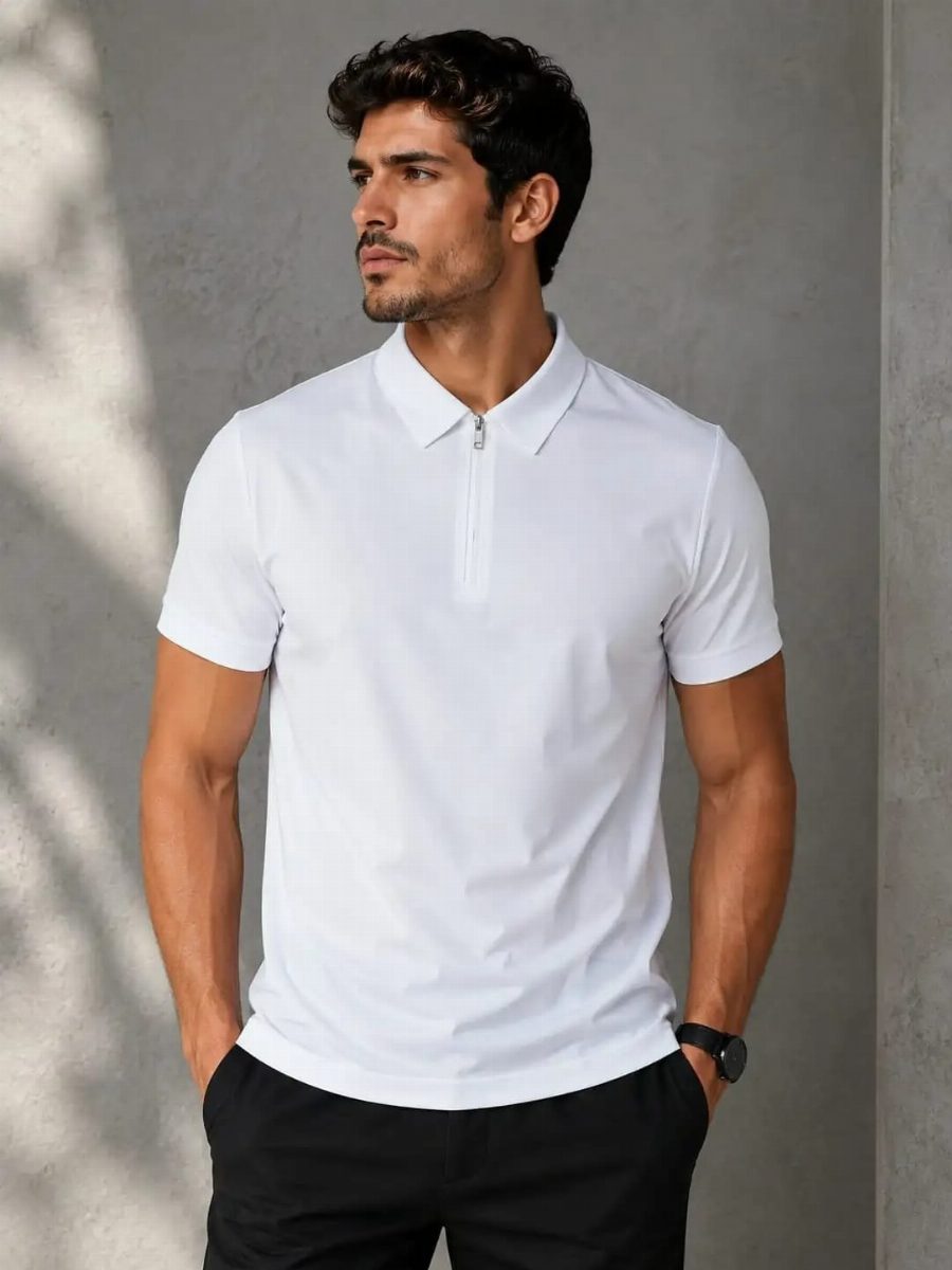 CAMISA POLO TECNO ZÍPER - BRANCO 01