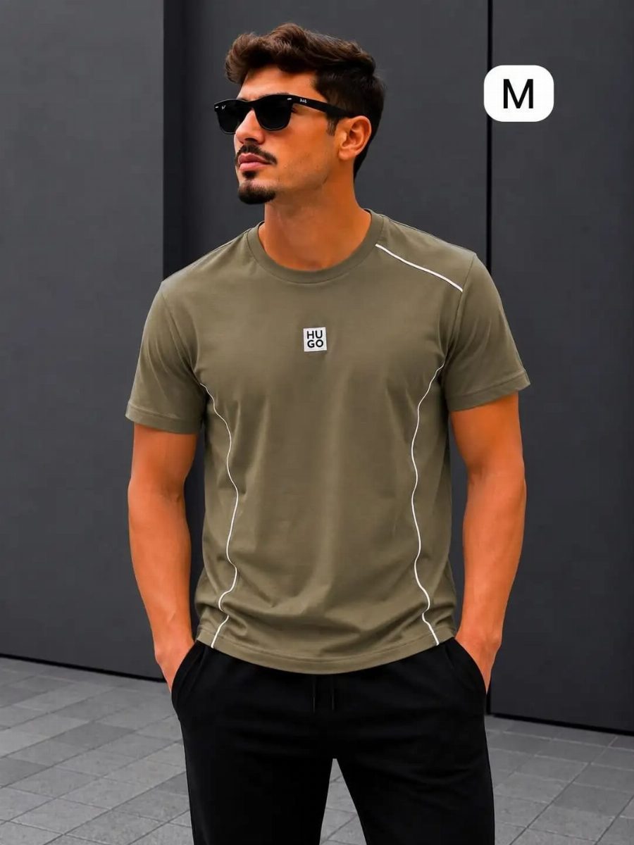 CAMISA 30.1 BOSS - VERDE OLIVA/BRANCO