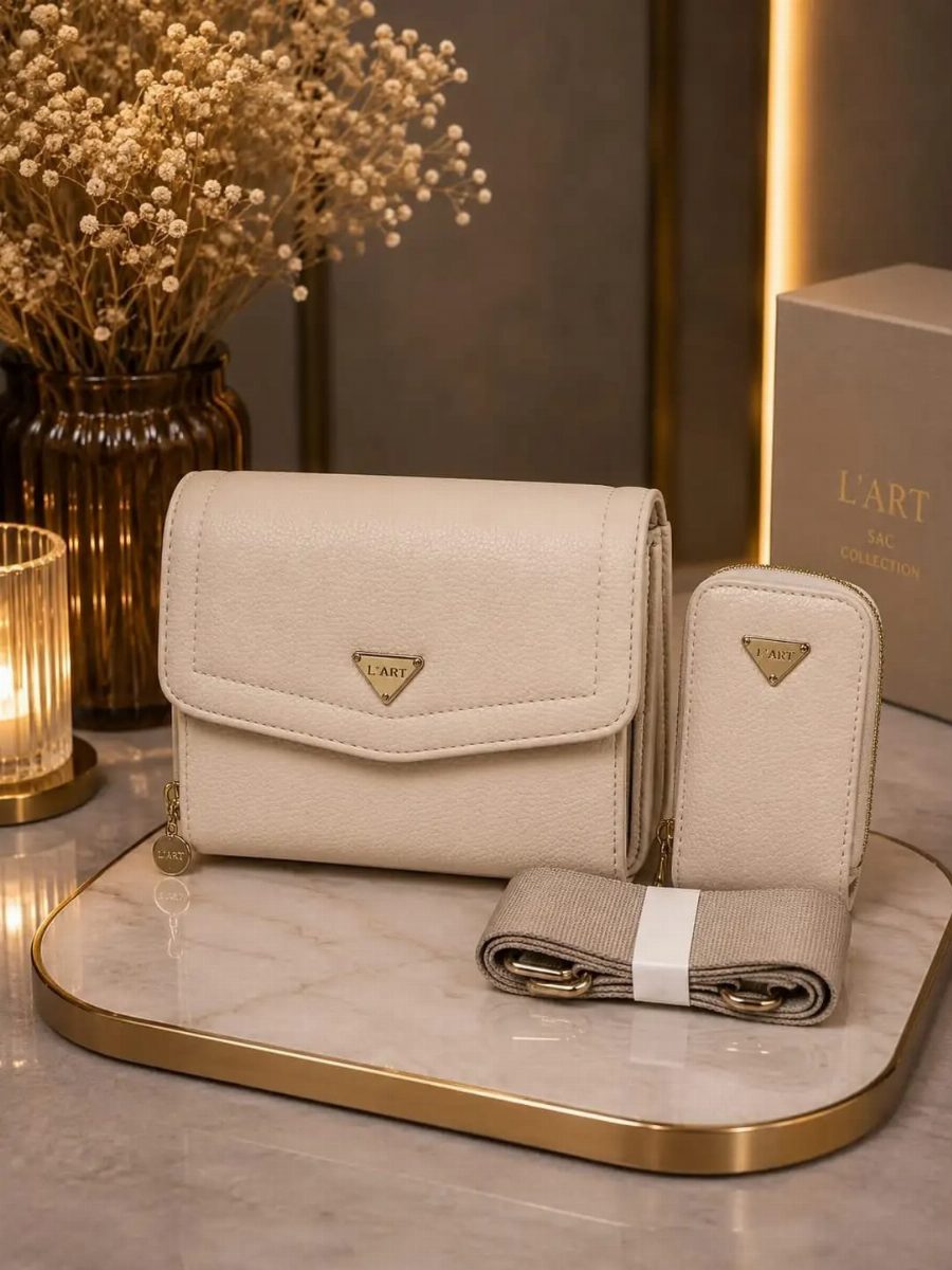 KIT BOLSA + CARTEIRA LART - BEGE
