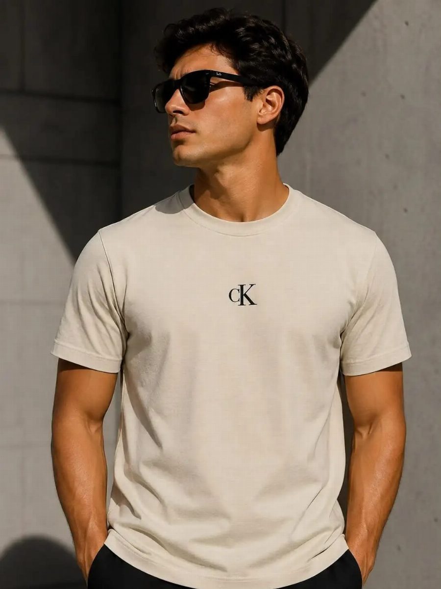 CAMISA PERUANA CALVIN KLEIN - BEGE