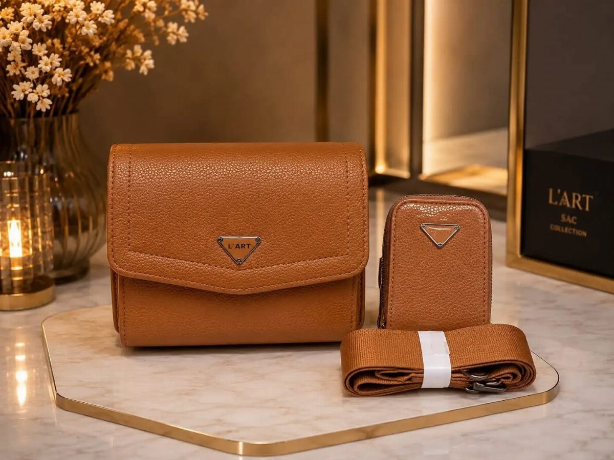 KIT BOLSA + CARTEIRA LART - CARAMELO