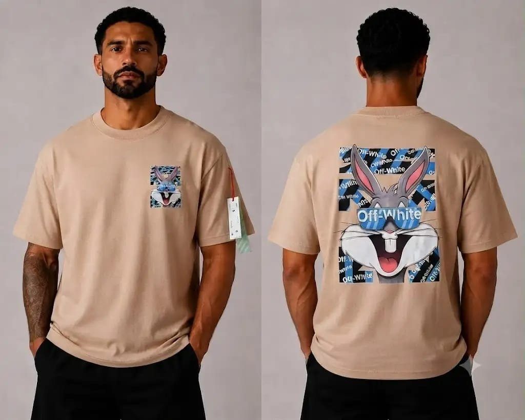 CAMISA OVERSIZED OFF WHITE MASCULINA - BEGE III