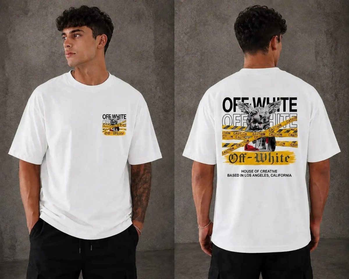CAMISA OVERSIZED OFF WHITHE MASCULINA - BRANCO