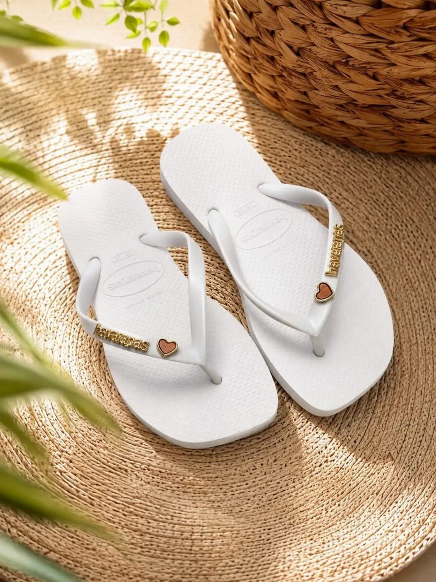SANDALIA HAVAIANAS CORAÇÃO - BRANCO/OURO