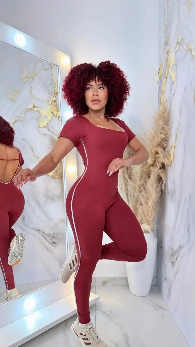 MACACÃO ACADEMIA - ROSA/BRANCO