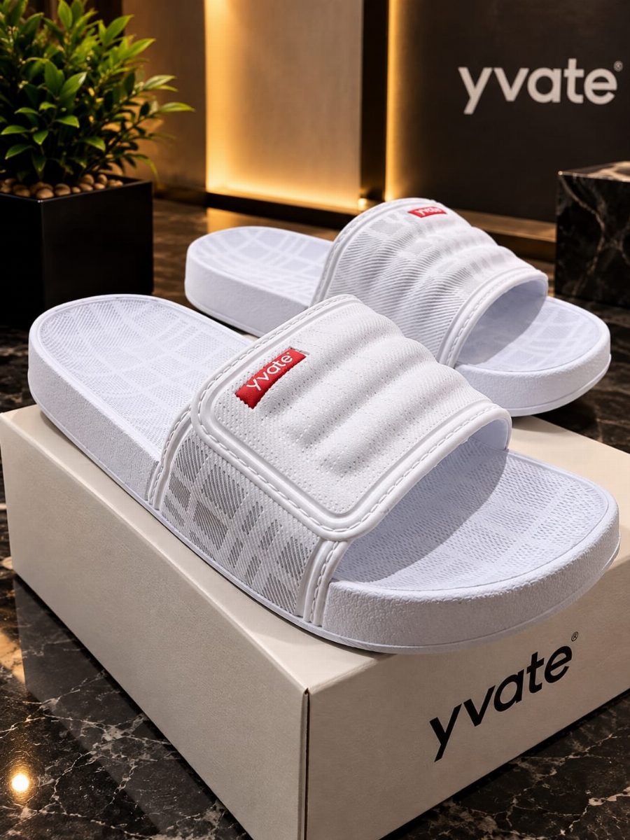 SANDALIA SLIDE YVATE PREMIUM - BRANCA