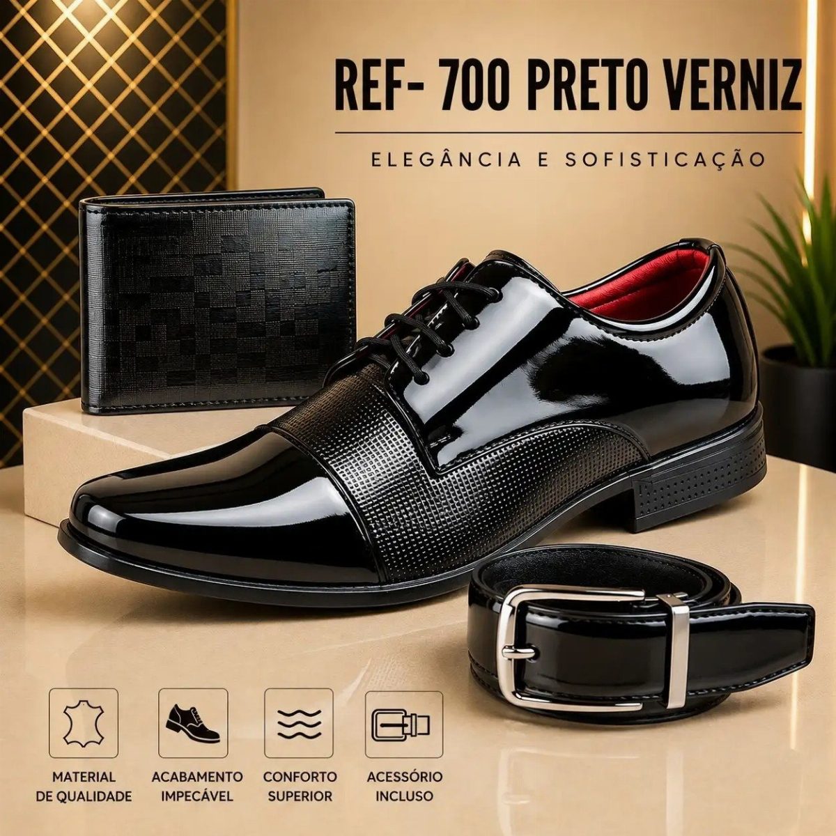 KIT SAPATO SOCIAL 700 - PRETO