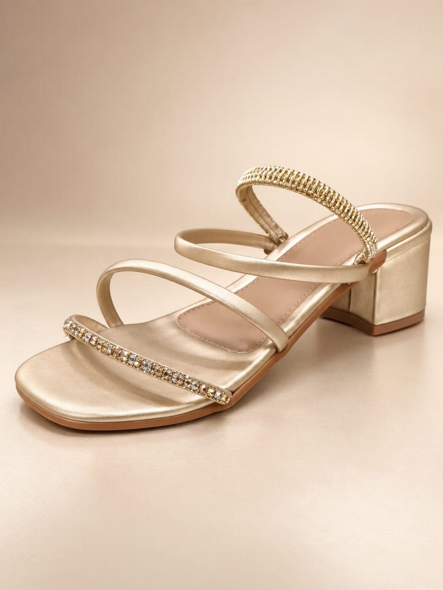 SANDALIA SALTO STRASS NATALIA - OURO