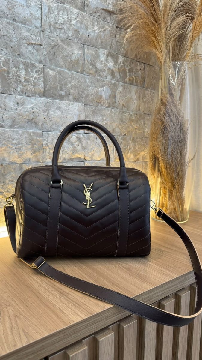 BOLSA BAÚ YSL - CAFÉ