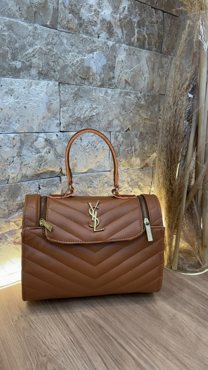 BOLSA BAÚ YSL II - CARAMELO